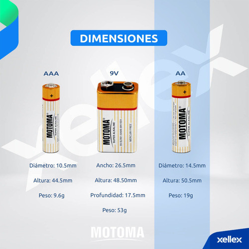 10 X Pilas Alcalinas Aa Motoma San Martin Caseros - Calidad 1