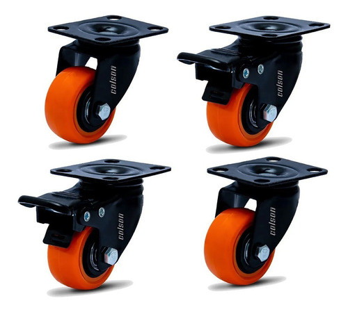 4 Roda Rodinha Giratória Black Lar Rodízio Móveis 50mm 200kg 1