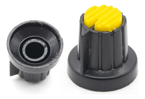10 Perillas Potenciometro Amarilla 18mm X 17mm Eje Estriado 0