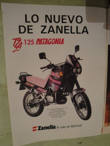 Publicidad Moto Zanella Tza 125 Patagonia Año 1993 0