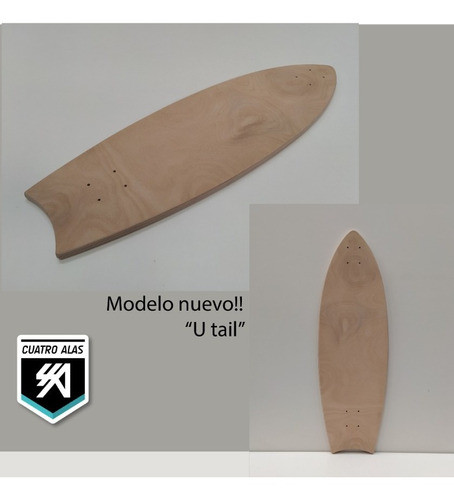 Longboard Deck Tabla Para Pintar **4 Alas** 1