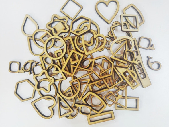 50 Figuras Formas Fibrofacil 3.5cm Caladas Artesanías 0