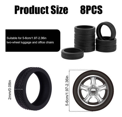 Nqeuepn 8 Piezas Fundas Para Ruedas De Equipaje, Protector Y 1