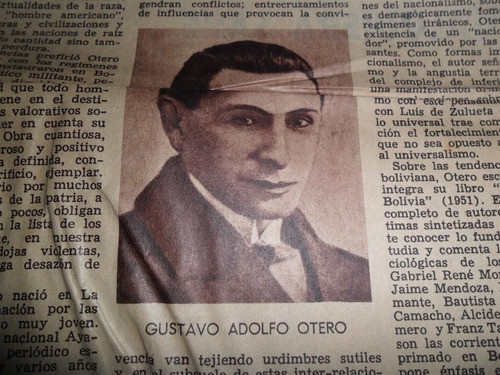 Antigua Nota 1960 La Prensa Gustavo A Otero Bolivia Escritor 1