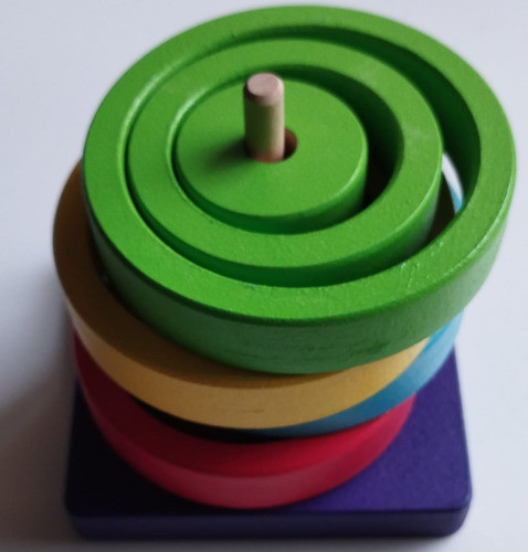 Juguete Didactico De Madera. Concentrico. Juego De Encastre 0