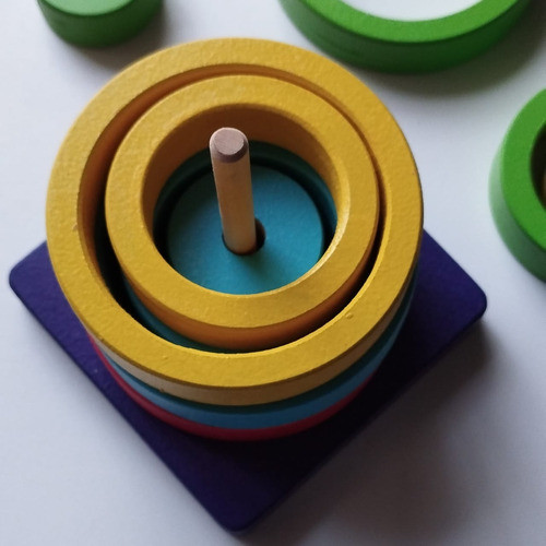 Juguete Didactico De Madera. Concentrico. Juego De Encastre 1