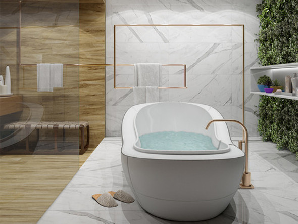 Porcelanato Para Piso Y Pared De 50x100.7 Marmolado Mate Rec 1