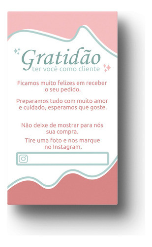 Panfleto Agradecimento Pela Compra Instagram - 100 Un 0