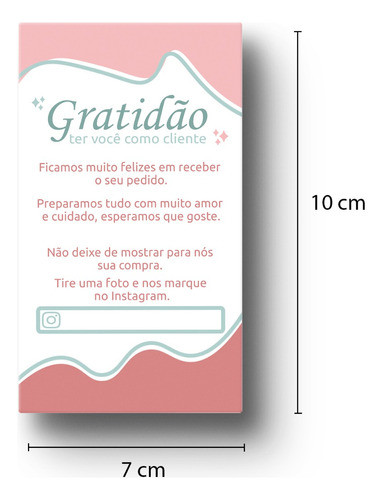 Panfleto Agradecimento Pela Compra Instagram - 100 Un 1