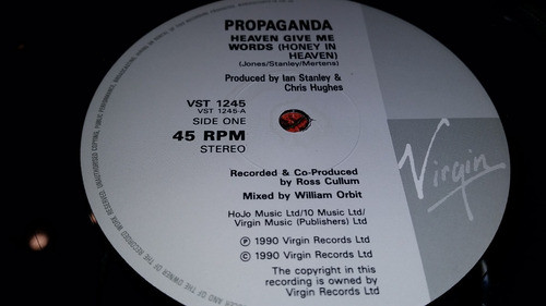 Propaganda Heaven Give Me Words Vinilo Maxi Uk 1990 Impecabl 1
