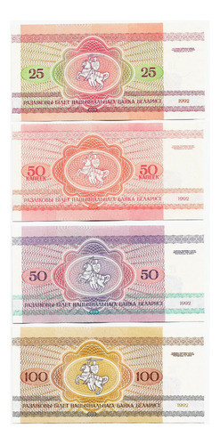Fk Billete Bielorusia 4 Unidades Serie Animales Sin Circular 1