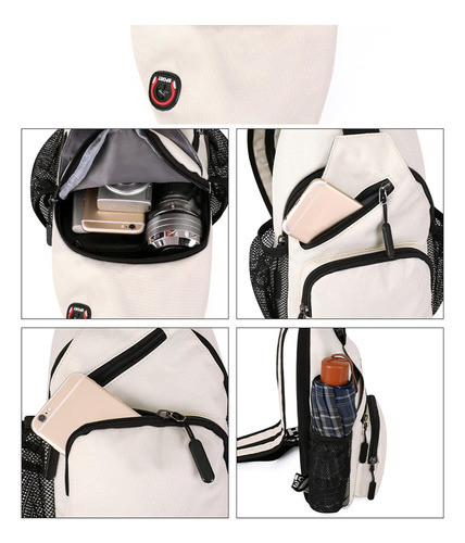 Bandolera De Pecho Para Senderismo Unisex C Bolsillos Bla... 1