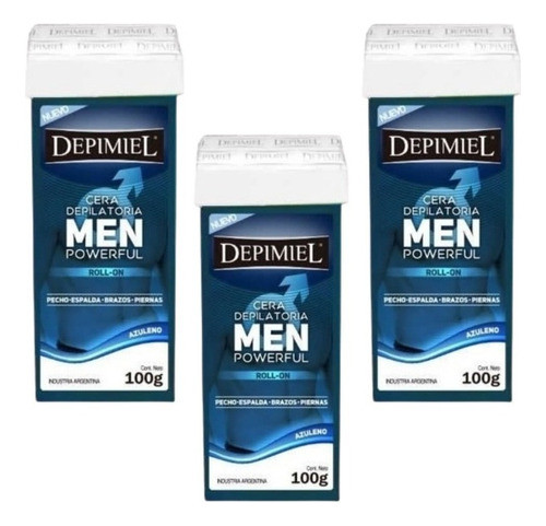 3 Ceras Roll On Descartable Men X 100grs Depimiel Depilacion 0