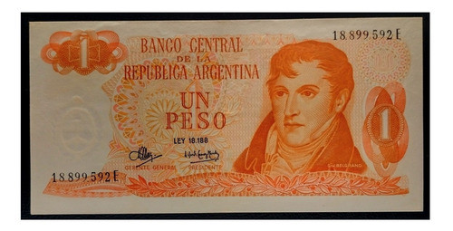 Argentina Billete 1 Peso Ley 1973 Serie E Exc Bot 2316 1