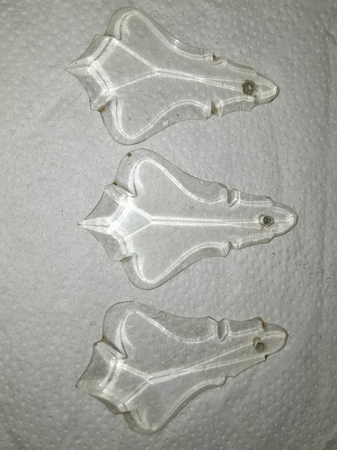 Lote 3 Cairel Cristal Tallado Antiguo 60 Mm X 40 Mm 0