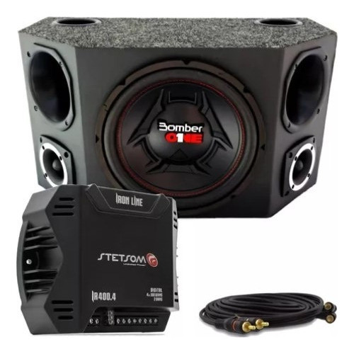 Caja Trio Bomber One 12 Pulgadas Sonido Automotivo Completa 0