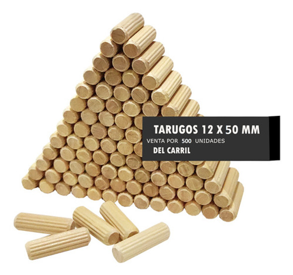 Tarugo De Madera Estriado 12 Mm X 50 Mm X 500 Unidades 1