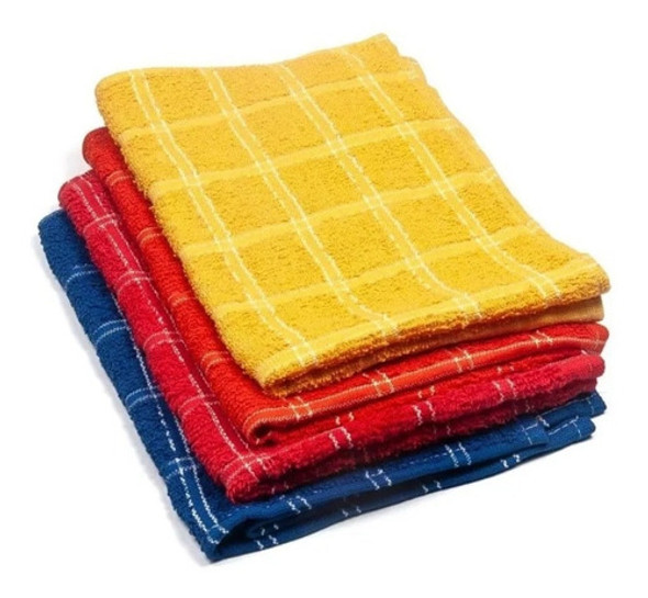 6 Repasadores Toalla 100% Algodón Cuadros Chicos Mayorista 0