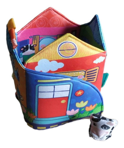 Libro Plegable Casita - Juego Didactico Cuento De Tela 0