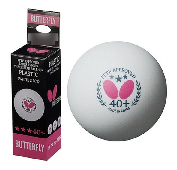 Pelotas Ping Pong Butterfly 40+ Plástico 3 Estrellas Olivos 0
