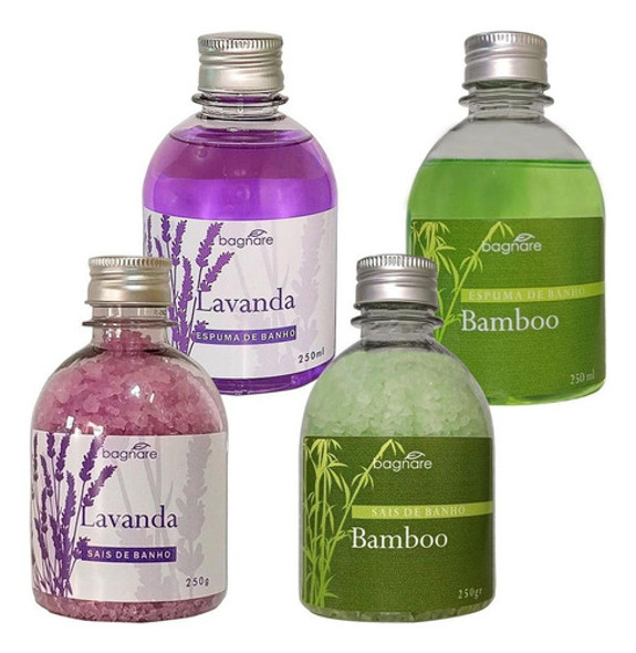 Kit 2 Sais + 2 Espumas De Banheira Hidro Bamboo E Lavanda 0