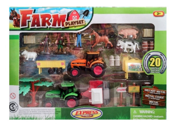 Set Animales De Granja Y Accesorios Para Jugar X 20 Pcs 1