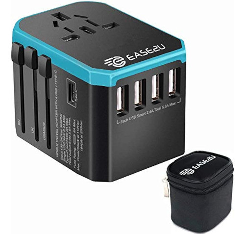 Easy2u Adaptador De Corriente Universal De Viaje Con 4 Puert 0