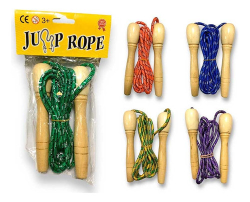 Soga De Saltar Infantil Con Mango De Madera X5 Unidades 0