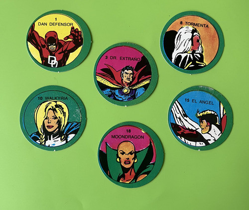 6 Figuritas Del Álbum Capitan América  Super Héroes Año 1991 0