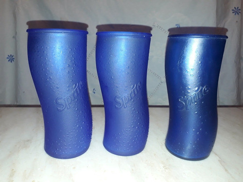 Vasos Sprite Vidrio Esmerilado Azules Coleccion Coca Cola 0