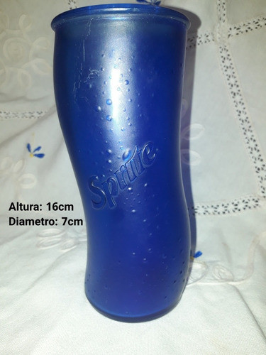 Vasos Sprite Vidrio Esmerilado Azules Coleccion Coca Cola 1