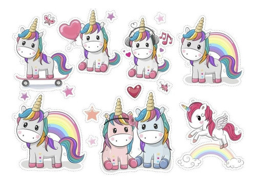Kit Cliparts Unicornios Cute Png Unicornio Imagen 0