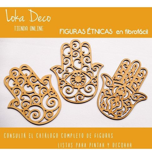 Mano Hamsa Etnico 30cm Altura Calada Fibrofacil 3mm Espesor 0