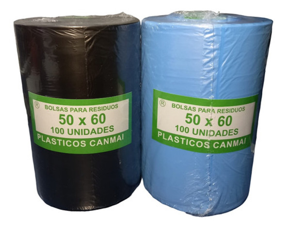 Rollo De 100 Bolsas De Residuos Celeste O Negro 0