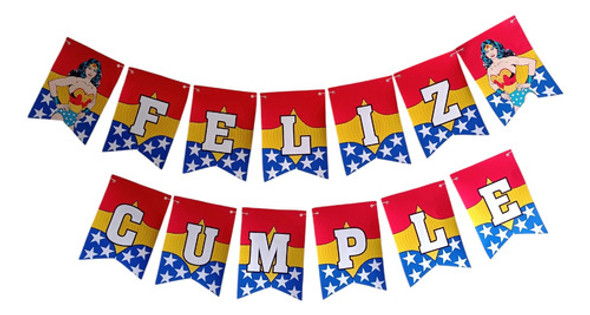 Banderínes Mujer Maravilla Personalizados 0