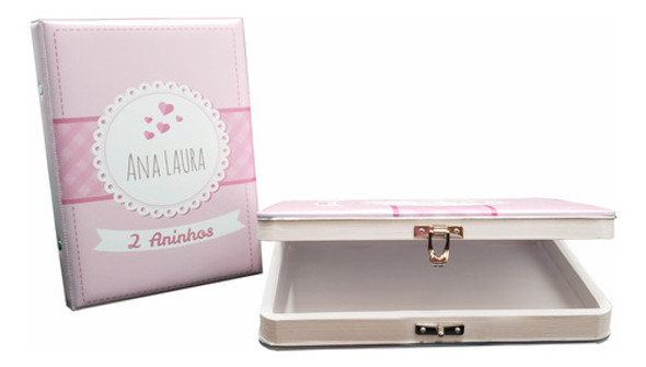 Álbum Personalizado C/ Nome Azul Ou Rosa - 50 Fotos 20x25 0 Álbum Personalizado C/ Nome Azul Ou Rosa - 50 Fotos 20x25 0