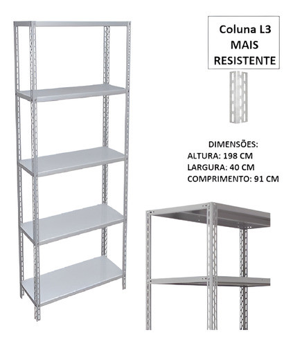 Estante Prateleira De Aço 40cm - Industrial Reforçada 80kg 1