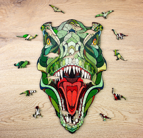 Ewa T-rex Puzzles Dinosaurio 129 Pzs Rompecabezas Madera Eco 1