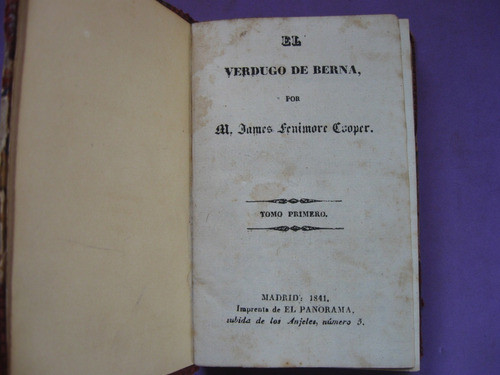 El Verdugo De Berna, James Fenimore Cooper, 1841 0