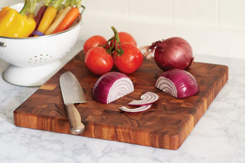 Tablero De Cocina Gourmet De Madera De Acacia, Cuadrado De 3 1