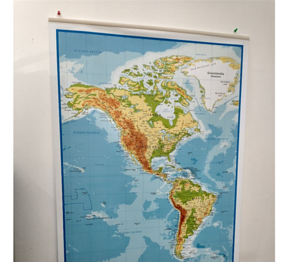 Mapa Físicopolítico De America En Lona De 120 X 80 Cms. 0