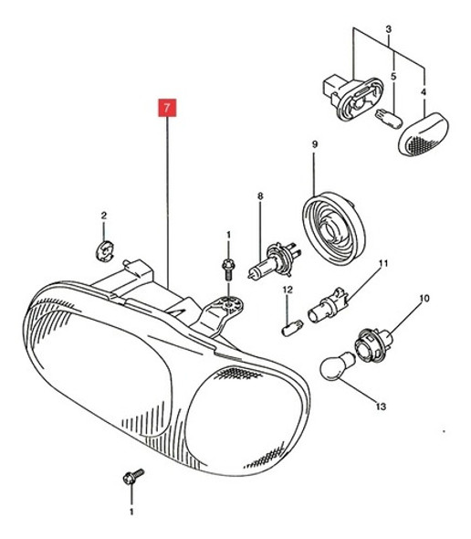 Optica Izq.  Suzuki Alto 800 2002-13 0