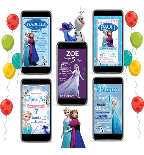 Tarjeta Invitación Digital Cumpleaños Frozen 0