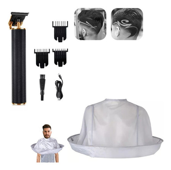 Kit Peluquería Barbería Afeitadora Patillera + Capa Delantal 0 Kit Peluquería Barbería Afeitadora Patillera + Capa Delantal 0