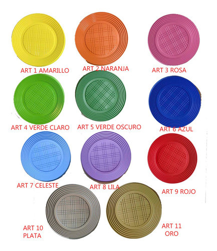 Plato Color Descartable Postre 6 Paq X48u Cotillon Sergio 1