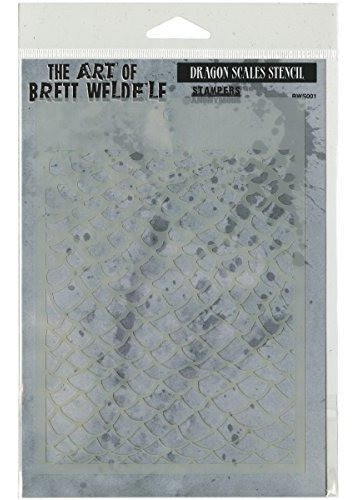 Estampas Anonimas Brett Weldele Dragon Escalas Stencil Colle 0