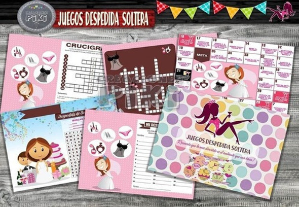 Kit Imprimible 5 Juegos Despedida Soltera Diversion 1