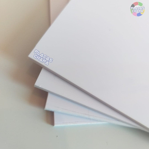 2x Placas Chapa Poliestireno Branco 0,5mm X 50cm X 50cm 0