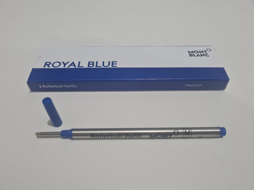 1 Carga Rollerball Caneta Mont Black Na Caixa Original Azul 0