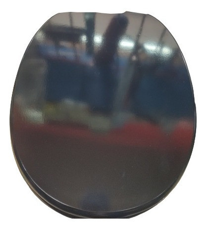 Tapa Asiento De Inodoro Laqueado Color Negro Simil Pilar 1